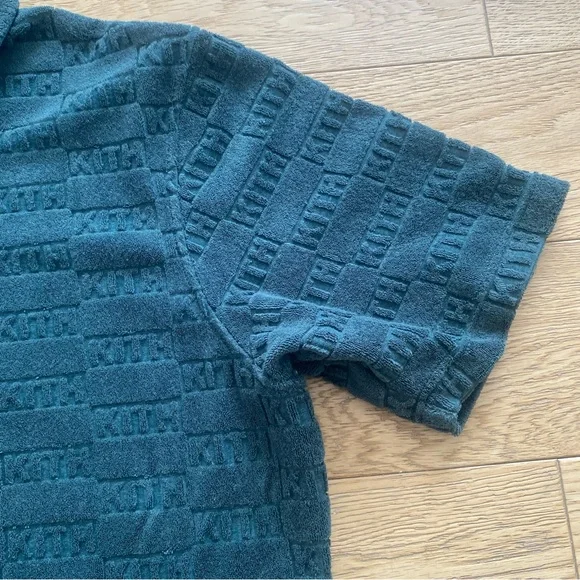 Kith Velour Terry Logo Polo Shirt Retro Streetwear Summer - Picture 4 of 9